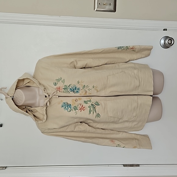 ORVIS Textured Floral Full Zip Hoodie Size M - Picture 1 of 9